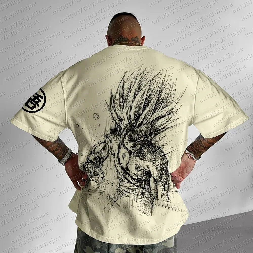 Dragon Ball Animation T-Shirt für Herren, Sommer, neu, doppelseitiger Druck, locker geschnitten, lässig, Harajuku, trendig, kurzärmelig, Eltern-Kind-Oberteil – Detail 11