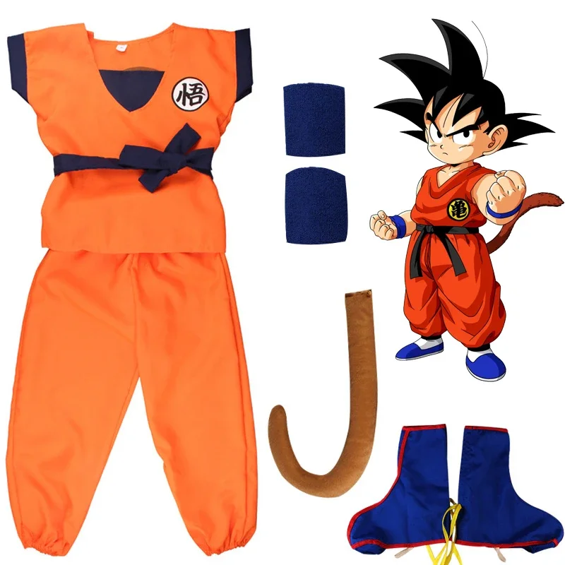 Disfraz de Dragon and Ball de Anime para niños, ropa de Cosplay de Son Goku Gui, Día del Niño, Halloween, traje de actuación del Día de Todos los Santos AA