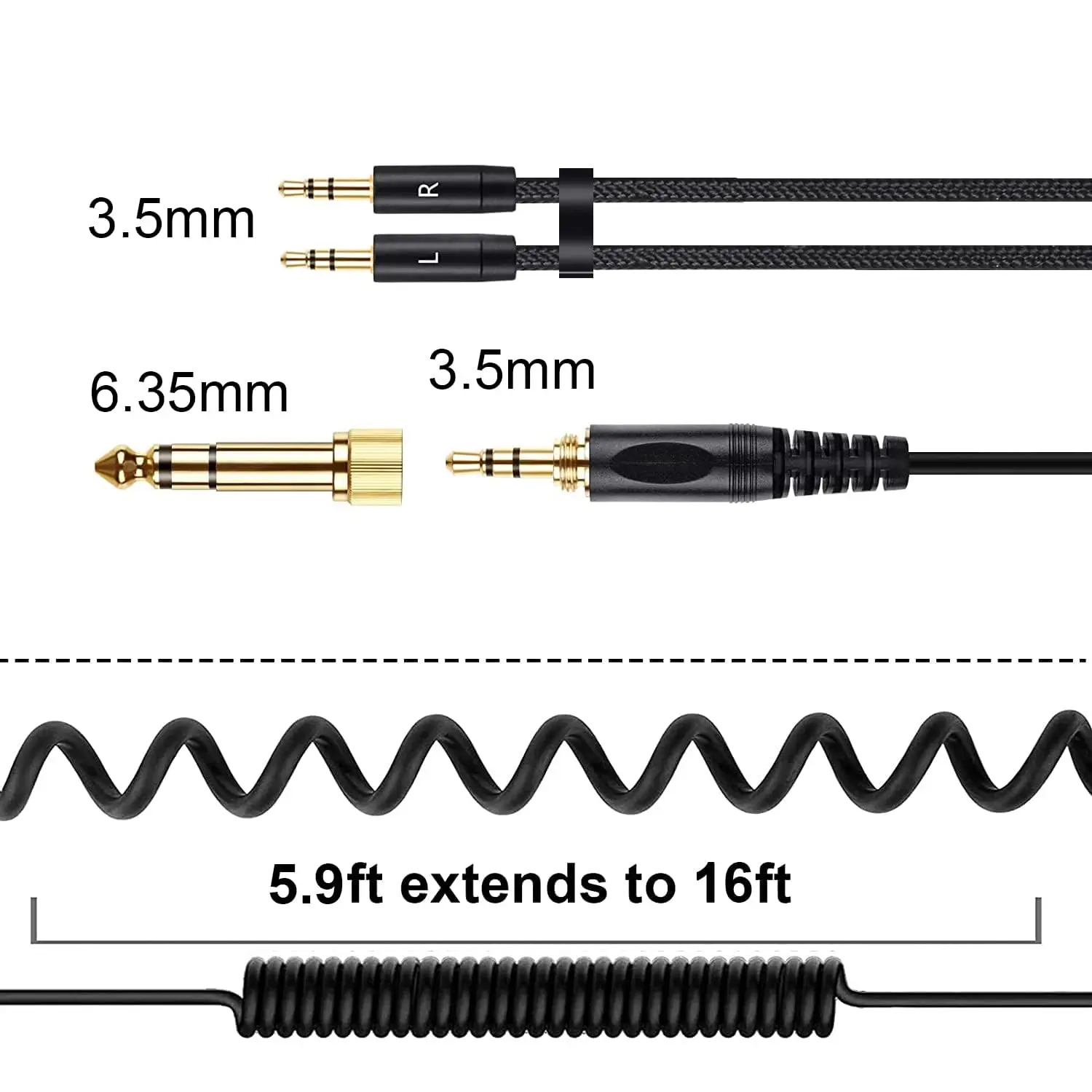 V-MOTA 99 Classics Audio Cable (Dual 3.5mm) Compatible with Meze 99 Neo/Audio 109 Pro/Liric/Final d8000Pro/Sonorous III(1 Piece)