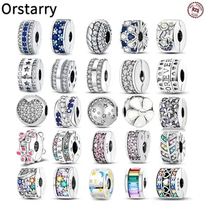 925 Sterling Silver Luminous Accounts zur Herstellung von DIY -Schmuck, Fit Pandora Charme Armband, Schmetterling, Mond, Stern, neues Original Hauptverkaufsstar Perlen - №3