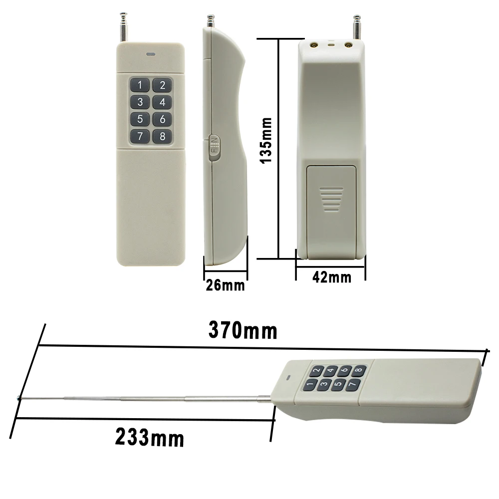 Imagem -05 - Controle Remoto para o Receptor do Interruptor Aprendendo o Código Longa Distância Antena 12 Botões 12 433mhz 6ch 8ch 12ch 433mhz