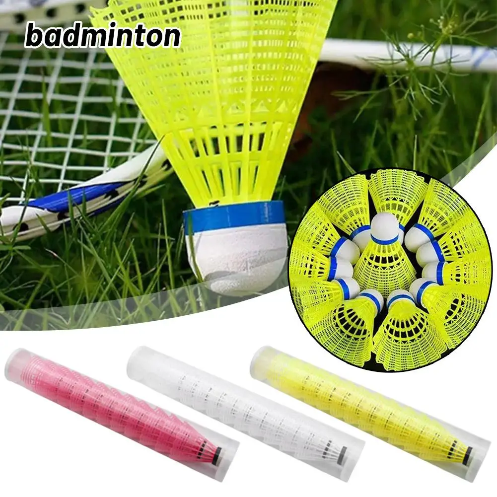 Nylon, beständig gegen Badminton, 6, geladen, 12 geladen und Ball, für den Außenbereich, Innenbereich, Kunststoff, für Studenten, Badminton-Trainingsball, Nylon I4C7