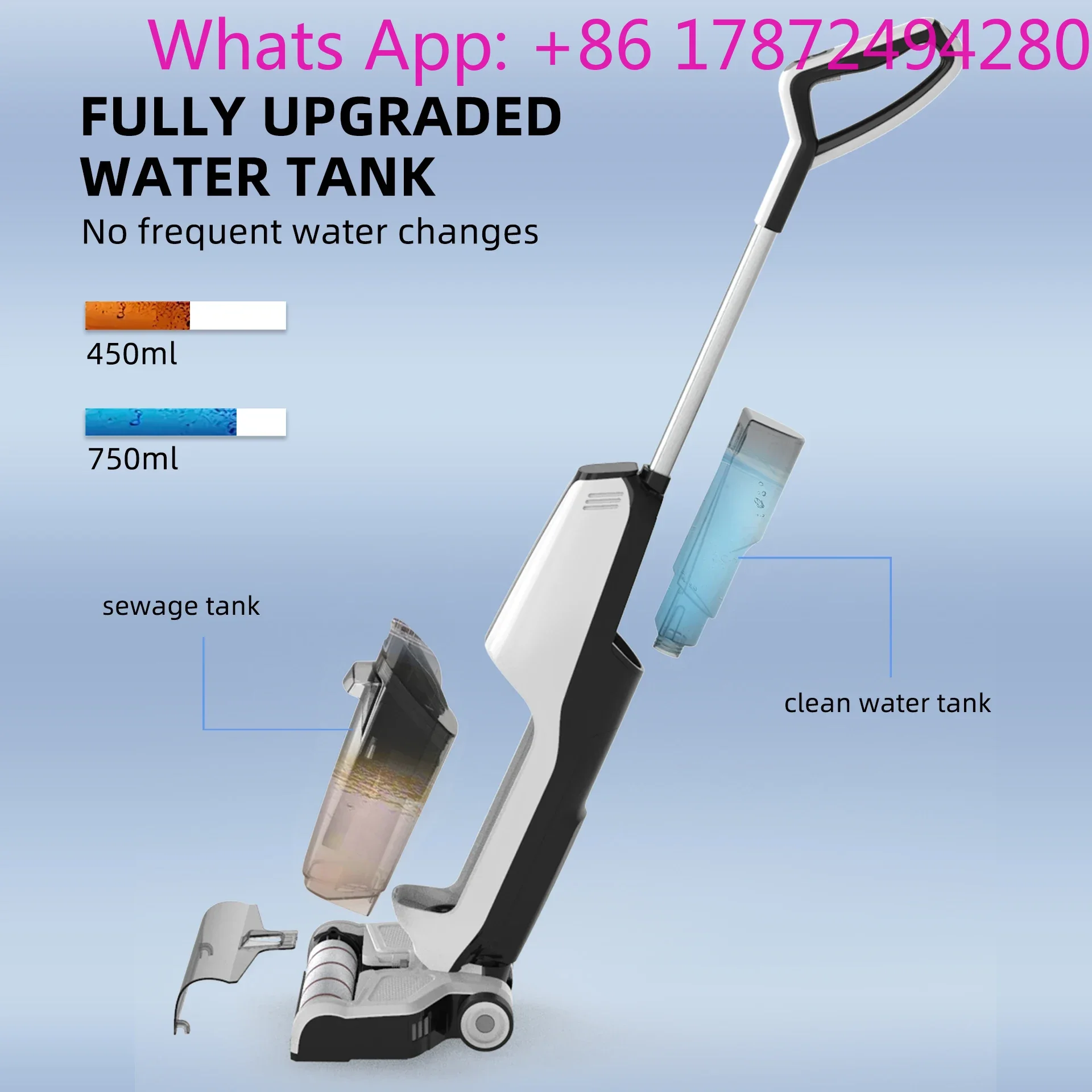 Automatic Wet & Dry Vacuum Cleaner, Strong Suction Domestic Cleaner with Popular Handy Design
