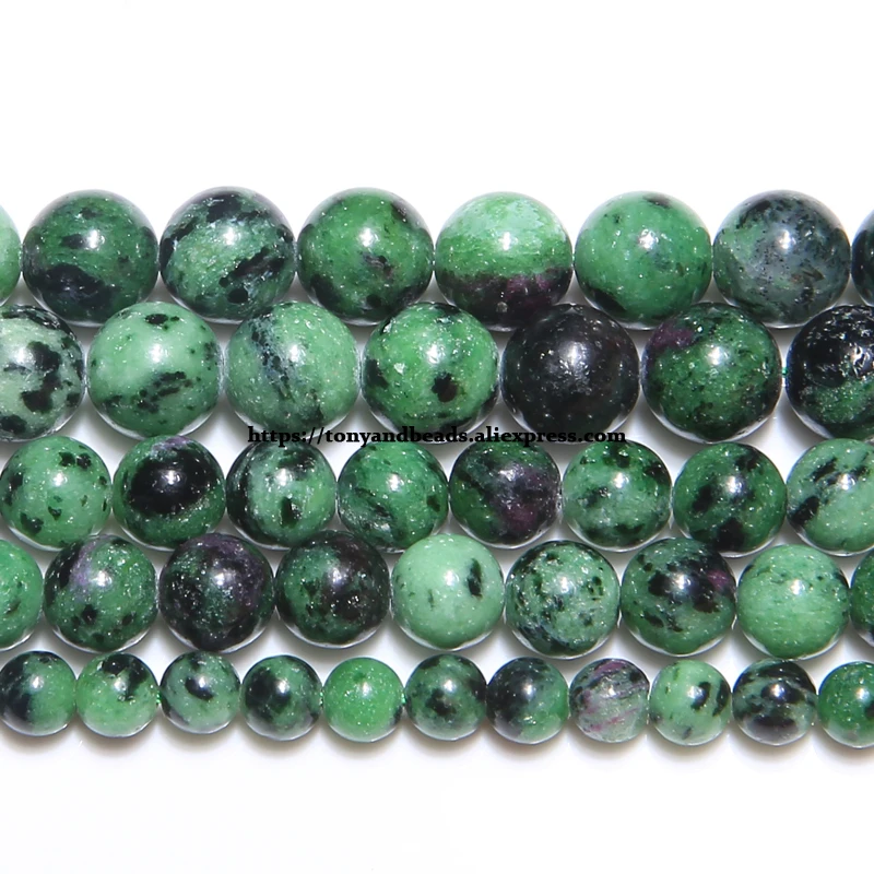 Natural Stone Top Quality Red Green Zoisite Beads In Loose 15\