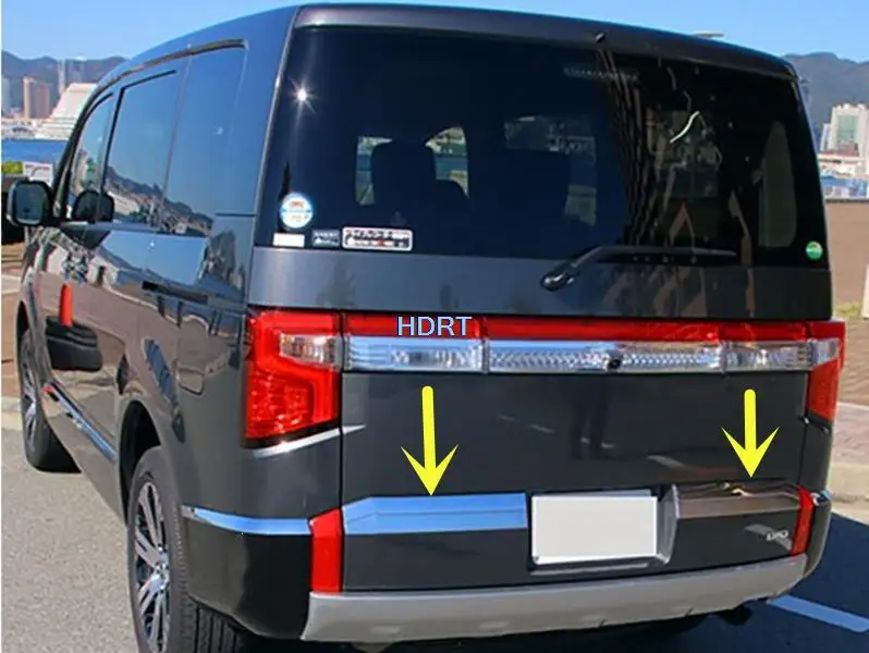 

For Mitsubishi Delica D:5 2020 + Car Styling Tail Gate Door Cover Trim Strip Rear Trunk Moulding Molding Bezel Styling Sticker