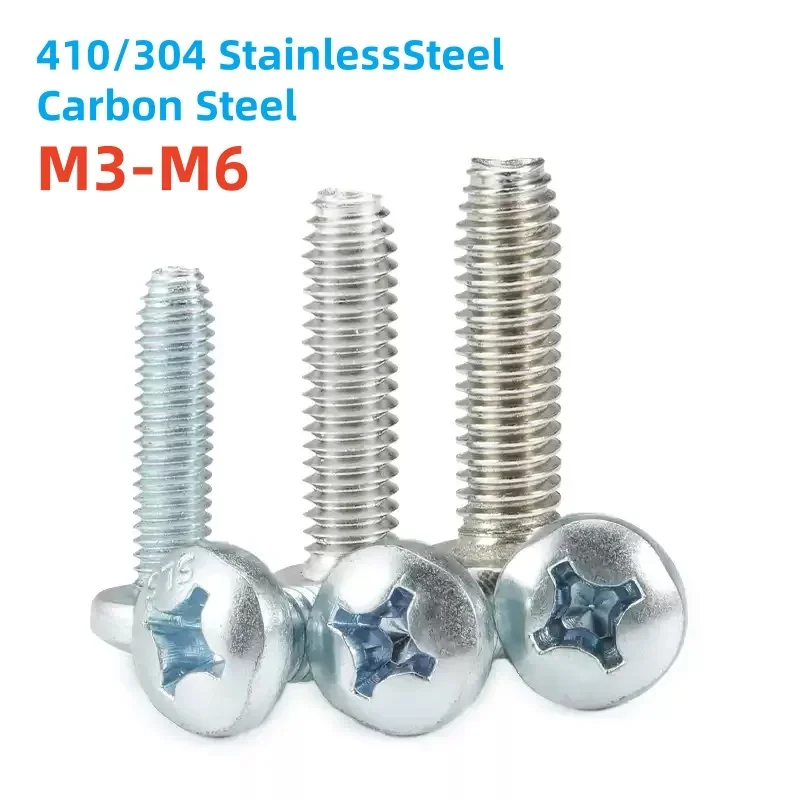 M3-M6 410/304 الفولاذ المقاوم للصدأ/الكربون الصلب عموم رئيس الصليب الثلاثي الأسنان الذاتي قفل المسمار عبر الأخدود الذاتي التنصت الترباس #1