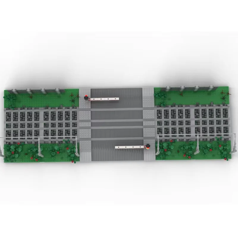 City Street View Moc Bouwstenen Spoorweg Trein Model Technologie Modulaire Blokken Cadeau Kerst Speelgoed DIY Set Montage Vakantie