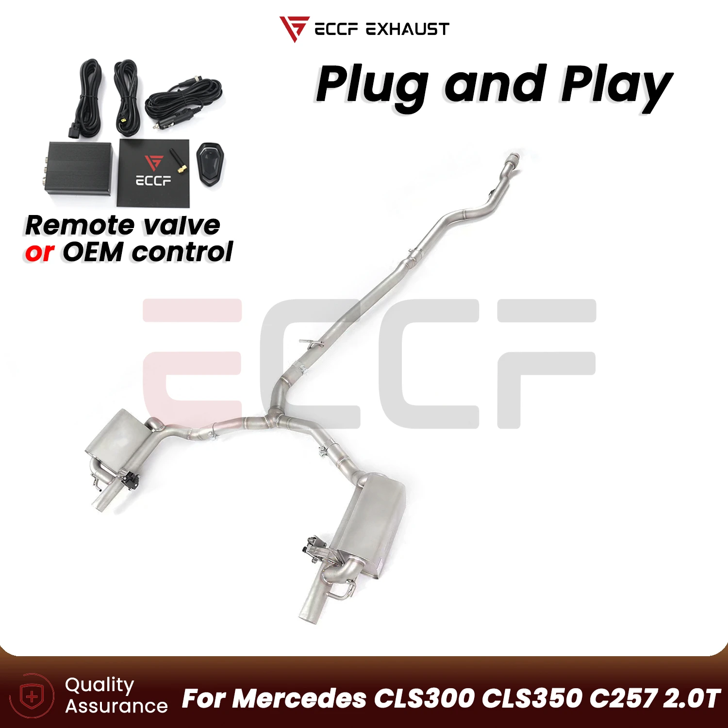

ECCF FOR Mercedes CLS300 CLS350 C257 2.0T T304 Stainless Steel Exhaust Aggressive Sound Plug and Play Performance Upgrade