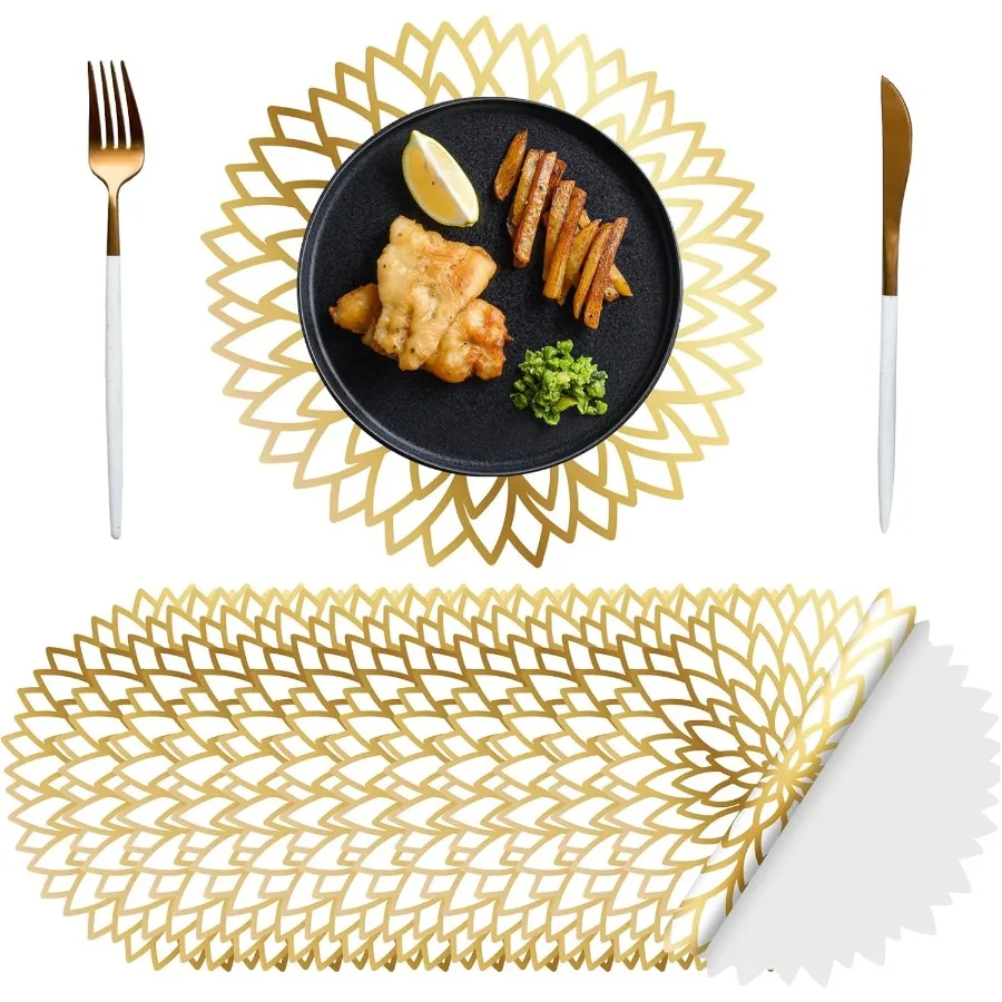 

100 Pack Disposable Paper Placemats Bulk 13 Inch Paper Placemats Disposable Charger Plates Table Place Mats for Dinner Wedding