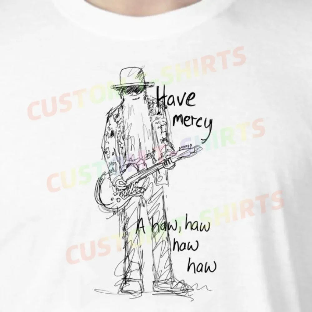 

157 24_Billy_Gibbons_–_ZZ_Top Fans' comic-style hand-drawn pattern T-shirts for both men and women in summer