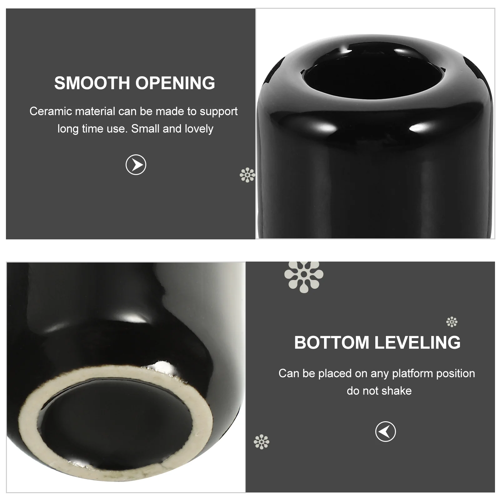 

5Pcs Ceramic Holder Round Taper Candlestick Holder Decorative Tabletop Home Decor Dinner Party Round Candlestick Holders