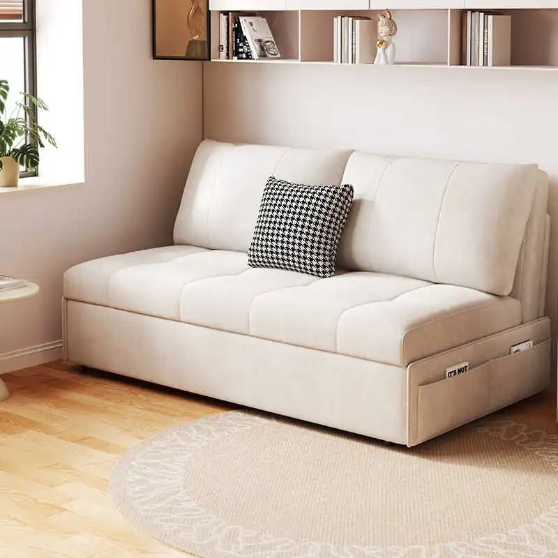 

Internet Celebrity New Cream Sofa Bed Dual-purpose Small Apartment Study Balcony Single Double Multi-function Foldable Sofa Bed