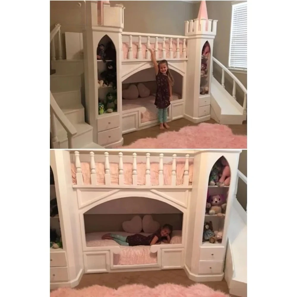 프랑스 스타일 원목 어린이 침대 캐슬 프린세스 호박 침대