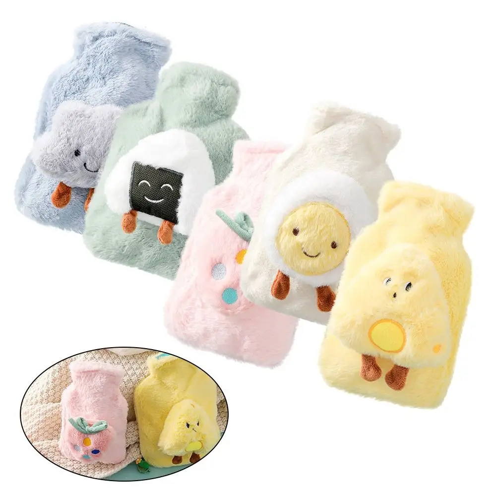 2022 500ML Winter Cute Cartoon Plush Filling Hot Water Bag Warmer Detachable and Washable Portable Reusable Warm Water Bottle