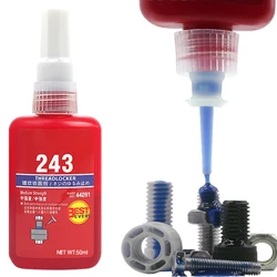 Screw Locking Adhesive 243 Threadlocker High Strength High Temperature Resistant Anti-Vibration Detachable for Metal Materials