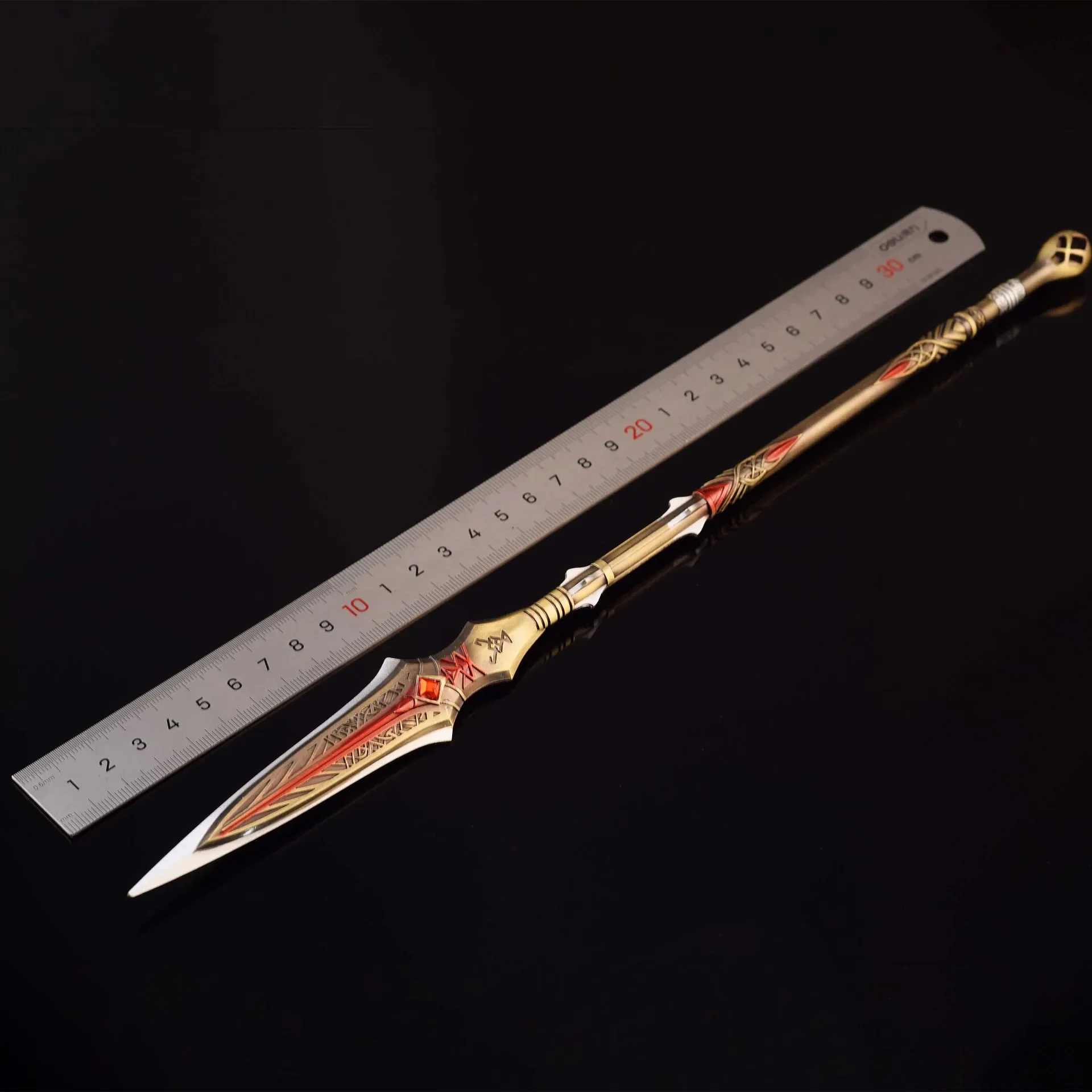 35cm Depnier Spear Kratos Spear Model God of War Game Peripherals Full Metal Sword Cosplay Crafts Ornaments Children's Gift Toy