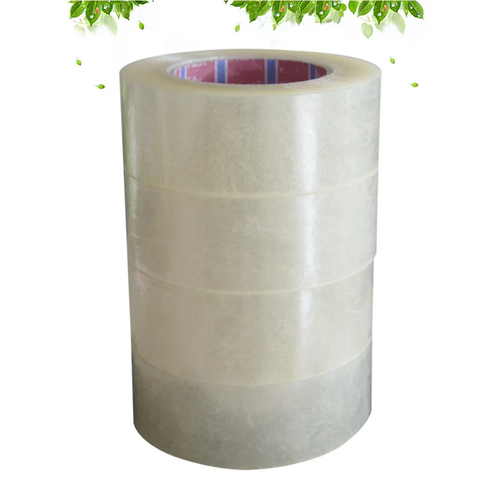 4 Stück Dichtungsband 45 mm x 50 m, transparent, beige, stark klebend, wasserdicht, zum Verpacken, Versand, Lagerung, Bewegen, industrieller Einsatz