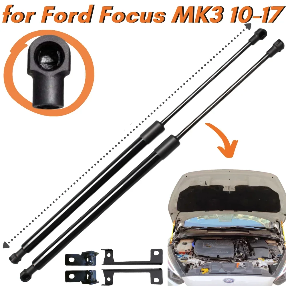 

Qty(2) Hood Struts for Ford Focus MK3 2010-2017 Front Bonnet Modify Gas Springs Shock Absorbers Lift Supports Arm Bars Rods