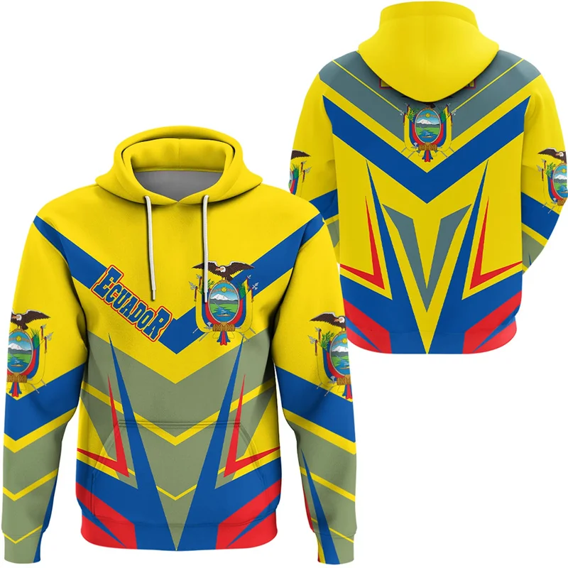 

Ecuador Flag Hoodie Men 3D Printed Ecuadorian National Emblem Sweatshirt Long Sleeve Pullovers Tops Hot Sale Sports Hoodies