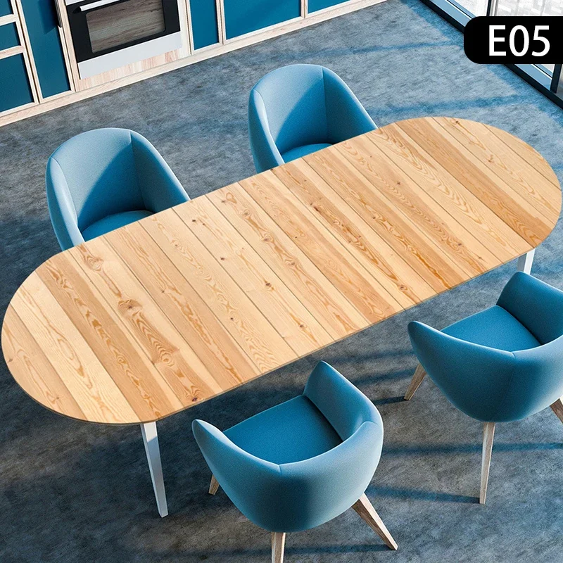 Wooden Plank Texture Style Waterproof Oval Tablecloth Oil-Resistant Elastic Stretch Fitted Table Cover Kitchen Dining Outdoor