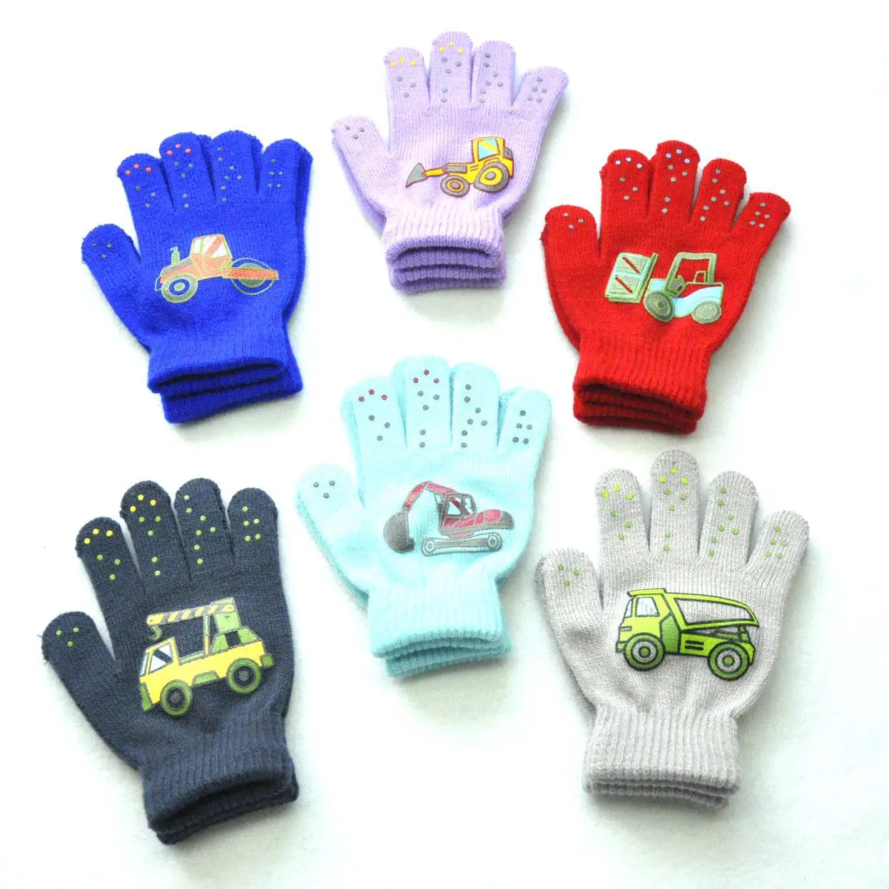 Cute Children Knitted Gloves For 5-11Y Baby Students Winter New Cars Warm Full Finger Mittens Outdoor Kids Cycling Skiing Gloves