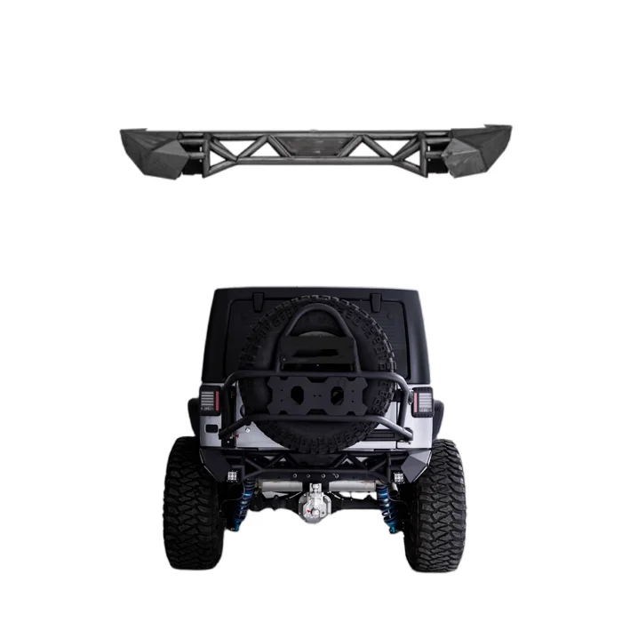 

High Quality Black Steel Short and Long Round Tube Rear Bumper for Jeep Wrangler JK/JL 4x4 Off-road Modified Accessoriescustom