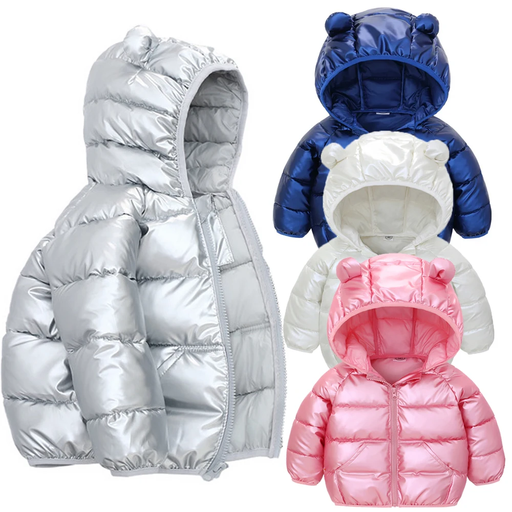 Autumn Winter Baby Girls Boys Jacket Cute Ears Hooded Children Windproof Padded Coat Toddler Long Sleeve Clothing 2 to 6 Years