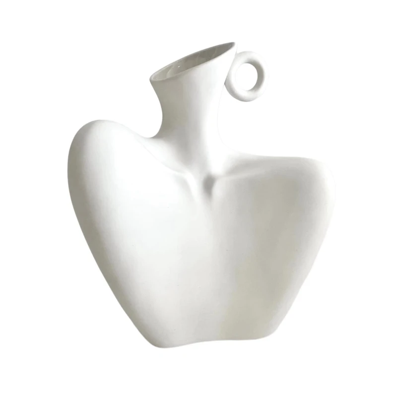 Ceramic Female Form Body Shape Flower Vase Living Room Body Art Clavicle Vase For Home Decor