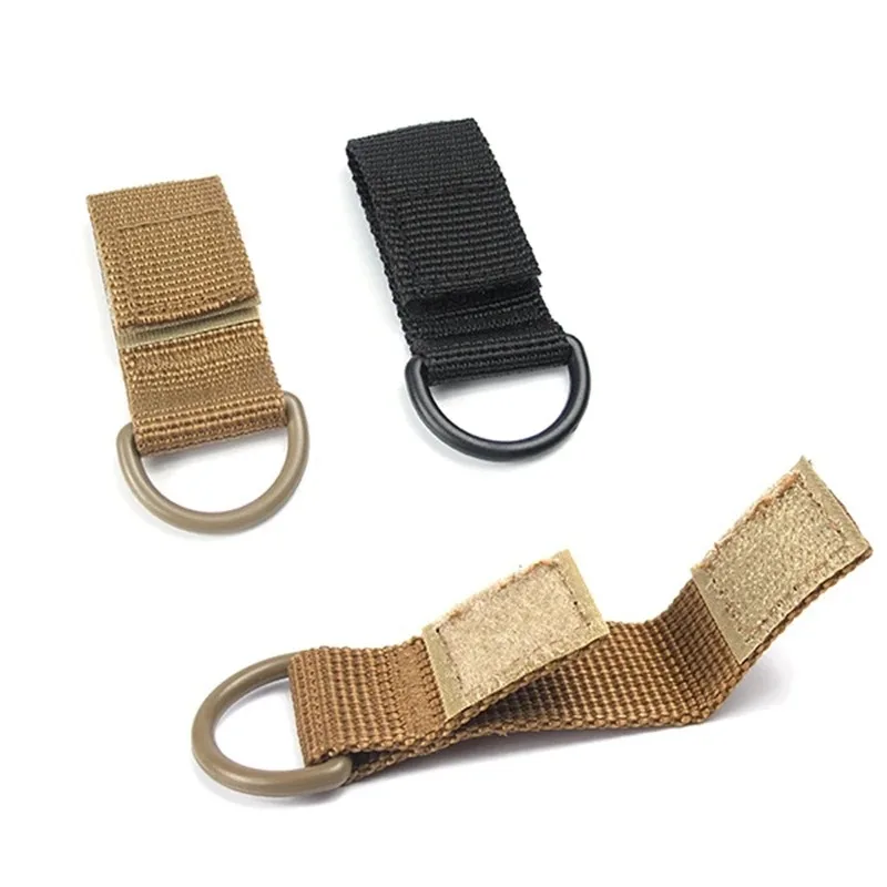 5Pcs Tactical Multifunction Nylon Molle Webbing Belt D-Ring Carabiner Magic tape Hanging Keychain Backpack Hook molle buckle