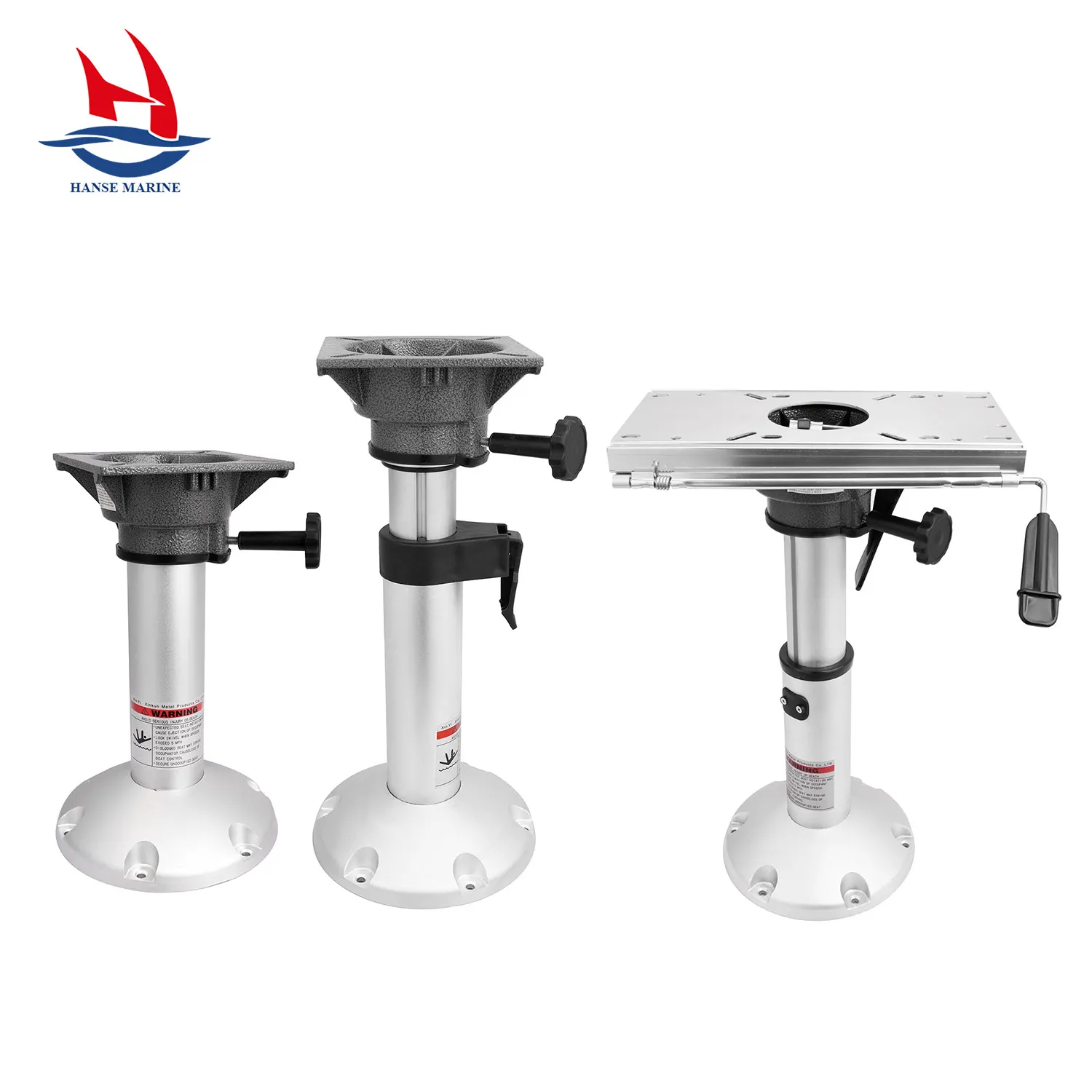 

STLF HANSE MARINE Wholesale Aluminium Fixed / Manual / Pneumatic Adjustable Pedestal for Boat Seat Air Rise Boat Seat Pedestal
