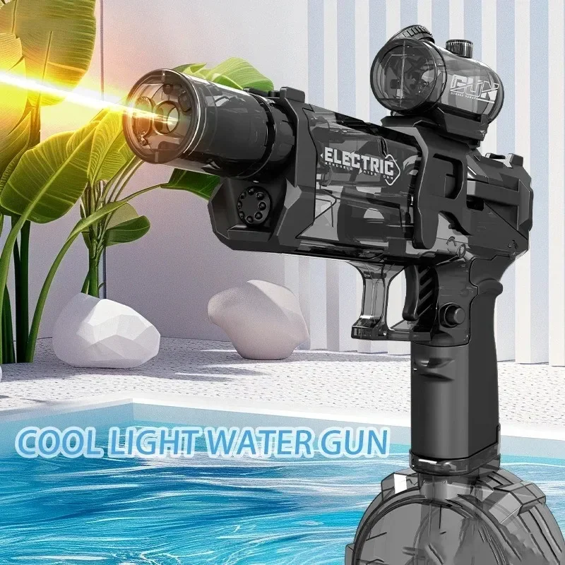 2024 New Electric Water Pistol Cool Light Full Automatic Water Spray Gun Summer Toy Sports Entertainment Children Gifts