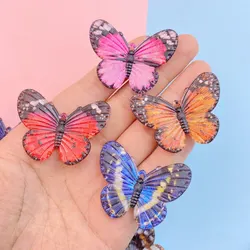 8Pcs New Cute Resin Colorful Butterfly Series Flat Back Parts Embellishments For Hair Bows Akcesoria