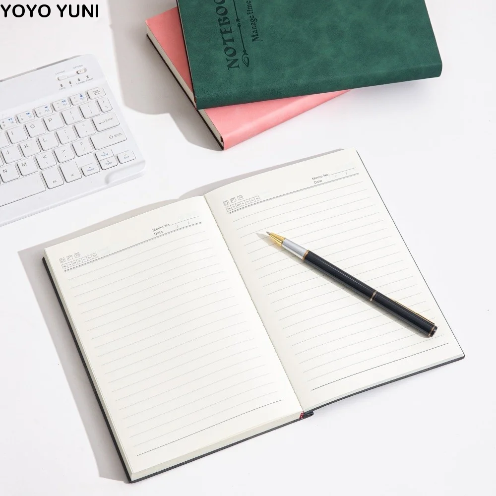 Elegant 360 Page Universal a5 Notebook Soft Leather Surface Business Memo Book Waterproof Simple Thick Notebook Back To School