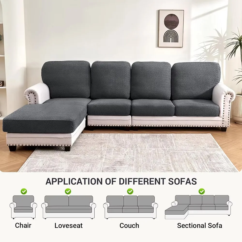 Thick Sofa Seat Cushion Cover Cat-Proof Scratch-Resistant Fabric Anti-Slip Waterproof Sofa Protector Soft Washable Pet-Friendly