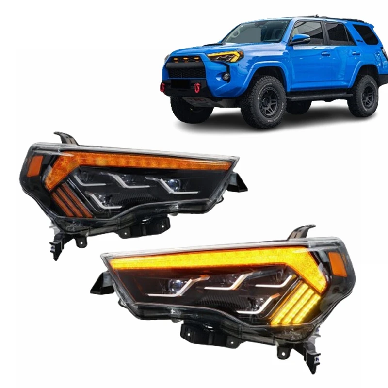

a pair auto parts upgrade modified full LED Headlamp assembly Triple Beam front headlight For Toyota 4Runner 2014 -2021 4 runner