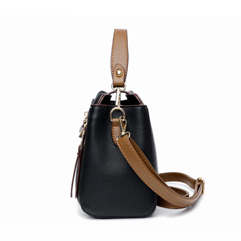 Small Bucket Shoulder Bags For Women Luxury Designer PU Leather Messenger Crossbody Bags Ladies Casual Solid Color Purse Handbag