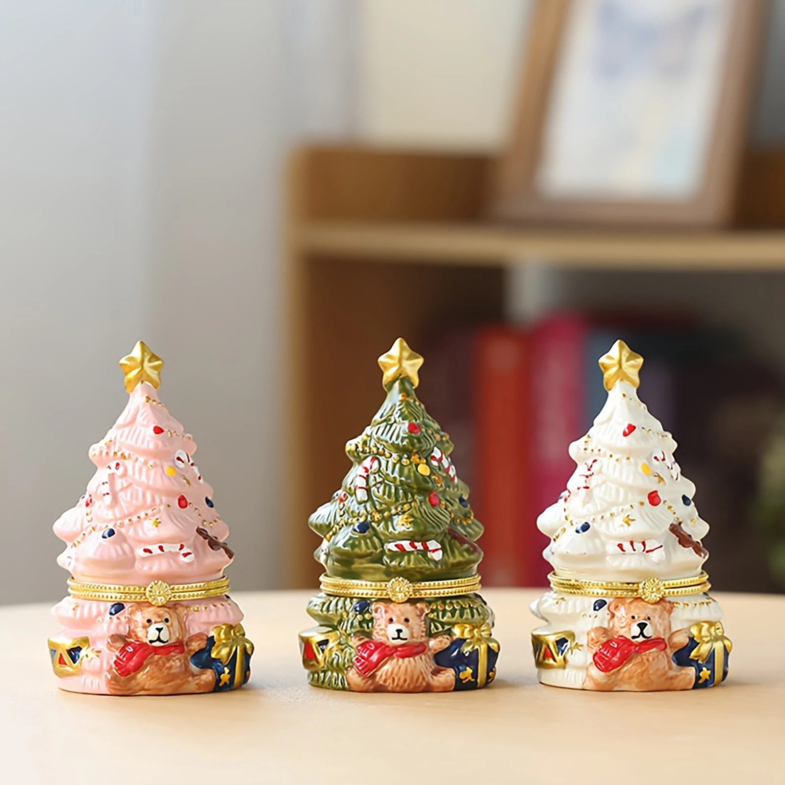 

Christmas Tree Candle Holder Ceramics Christmas Tree Candle Storage Sculpture Fits Room Party Decor Candlestick Candy Storage