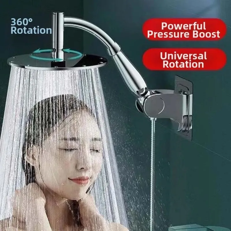 

6inch/8inch Shower Heads High Pressure Square Round Pressurized Shower Nozzle Handheld Plastic Large Panel Showerhead Universal