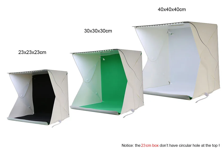 Folding Studio Diffuse Soft Box with LED Light Black White Background Photo Studio Accessories (40x40x40cm)