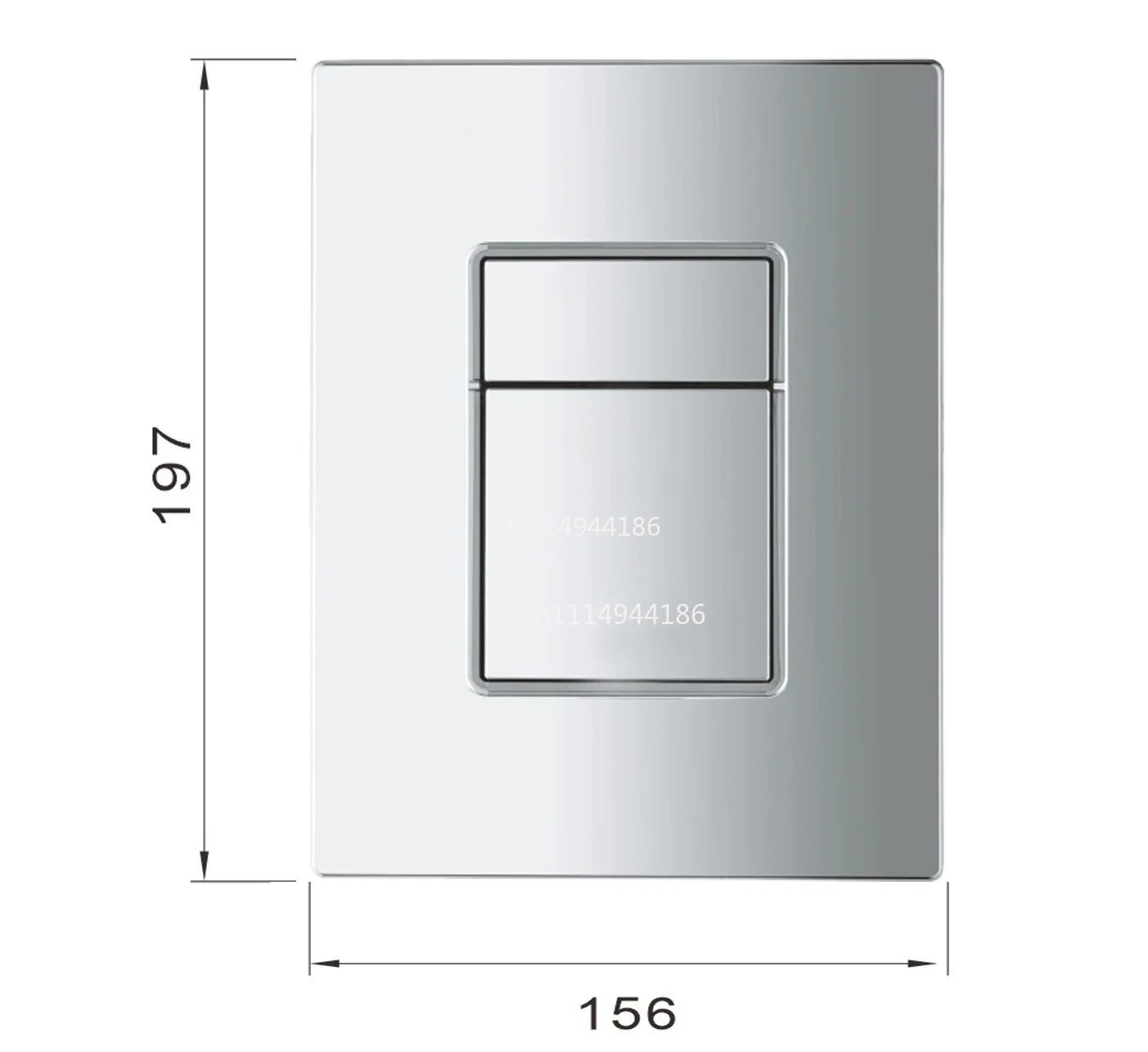 Dual Flush Plate for Grohe Concealed GD2 Cisterns (Water-Saving, Pneumatic Drop Valve AV1), 156 X 197mm, 38966KF0