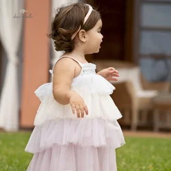 Dave Bella Girl's Dress Children's Baby Summer Mesh Lovely Gentle Fashion Princess Fluffy Dress Party Seaside DB2235623