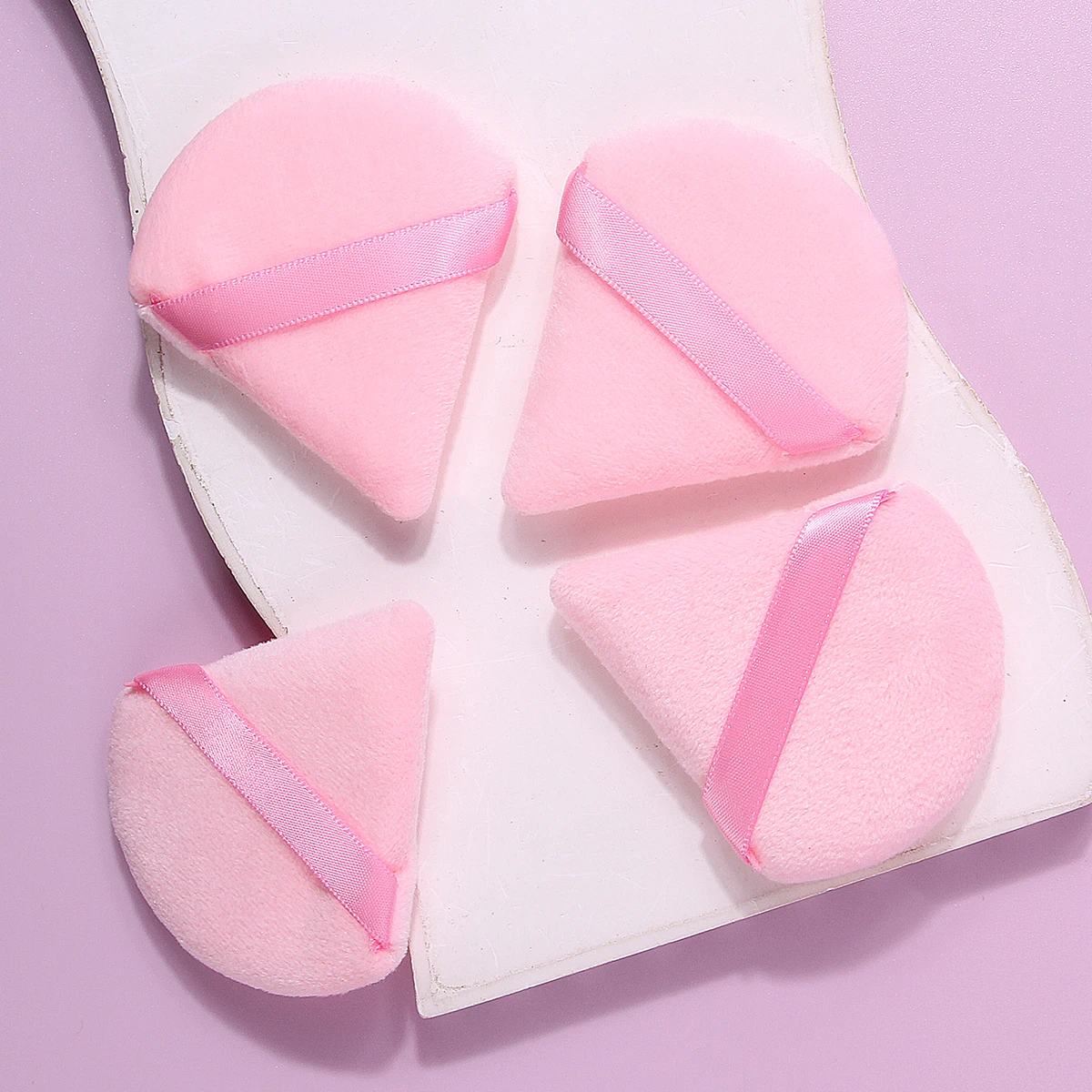 헤어밴드와 손목 스트랩이 포함된 핑크색 클렌징 및 메이크업 세트 20개, 부드러운 스펀지 에그 파우더 퍼프 및 라운드 클렌징 퍼프