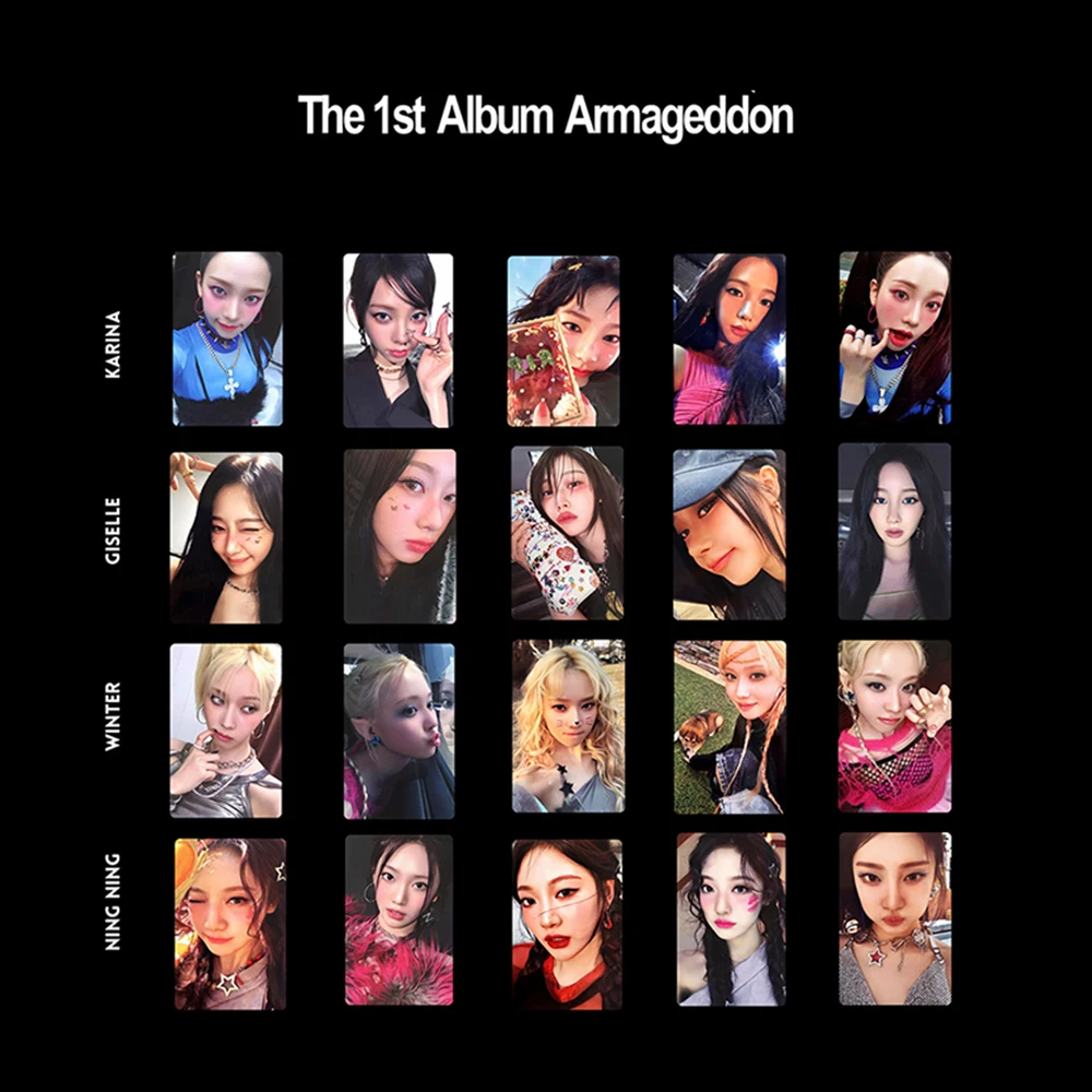 

4/5Pcs/Set KPOP Karina Winter Armageddon 1st Album Lomo Cards Ningning Giselle Zine Autentic Superbeing Ver HD Selfie Photocards