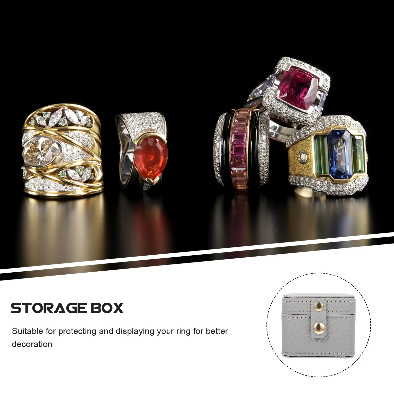 

Ретро-шкатулка для украшений малого размера, изысканный дизайн, из ПУ и ворсистой ткани, легкий контейнер для хранения колец и подарков, идеальный декор для рабочего стола