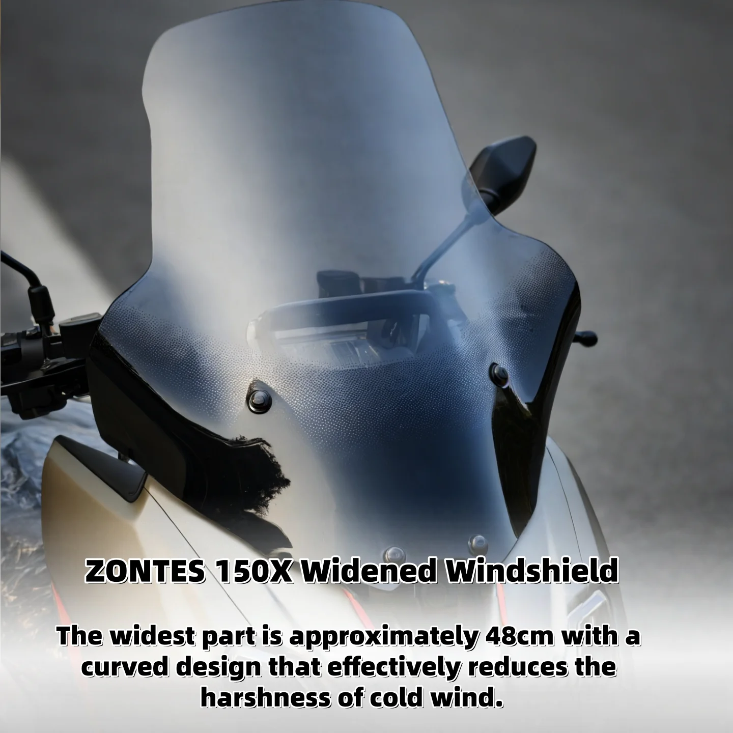 For Zontes 150X Special modification accessories to widen the horizontal bar of the front windshield of the windscreen.