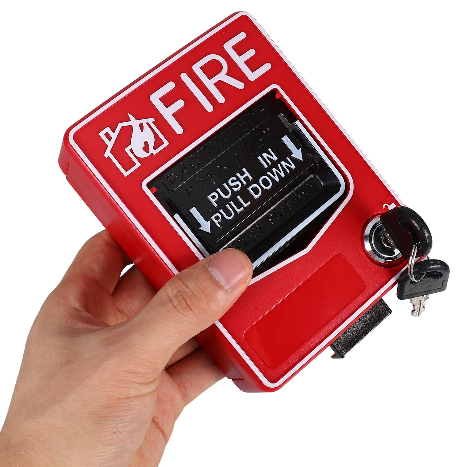 

Fire Alarm Button Resettable Manual Call Point Emergency Stop Push Switch Durable Plastic Frame Sturdy Design Easy Use Car