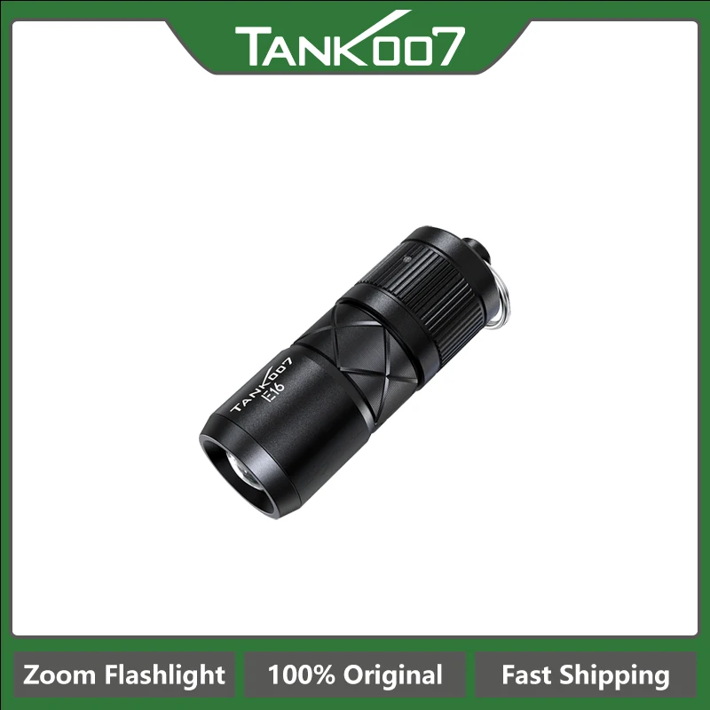 TANK007 E16 Ultra-Small Zoomable Flashlight Rechargeable Magnetic, Adjustable Focusing Flashlight Torch for Emergency Lighting