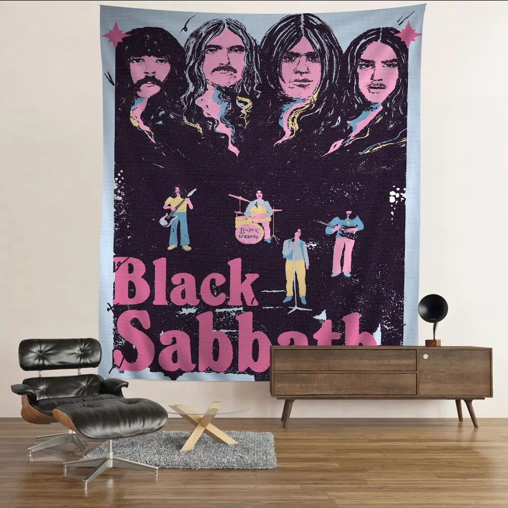 B-Black S-Sabbath Band Printed Large Wall Tapestry Cheap Hippie Wall Hanging Bohemian Wall Tapestries Mandala INS Home Decor