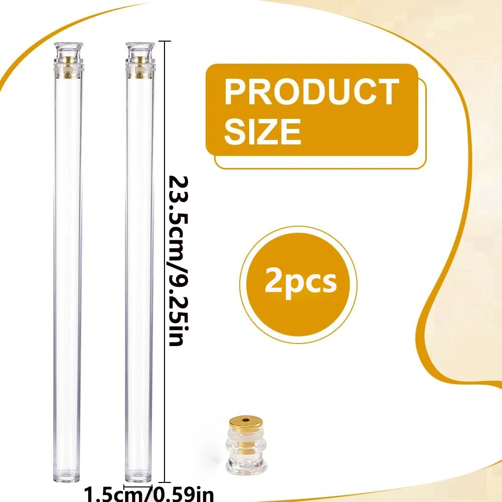 2 Pcs Clear Acrylic Empty Incense Storage Tube with Holder for Sticks Clear Tubes Container for Sticks Yoga Meditation Space