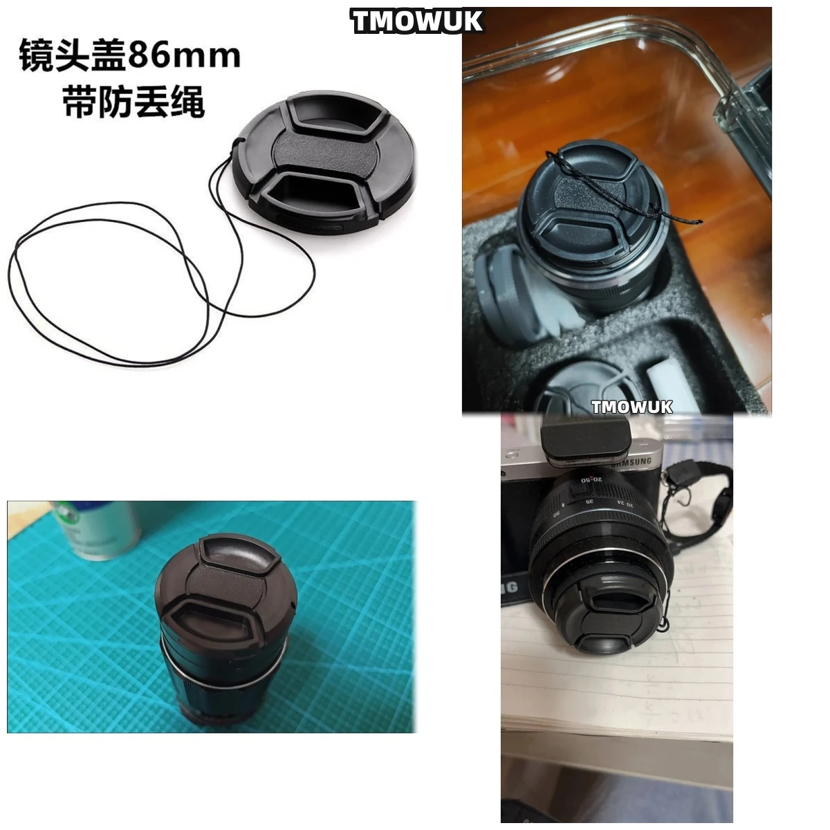 

For Panasonic S5W S1M2E G2 G3 GH3 GF3 GF6 ZS70 DMC-FZ600 DMC-FZ650 Camera Lens Cap Protective Cover Center Pinch Snap-on 49mm 52